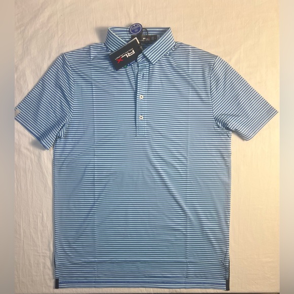 RLX Ralph Lauren Golf Classic Fit Airflow Jersey Stripe Polo in blue M NWT $110 - Picture 3 of 8